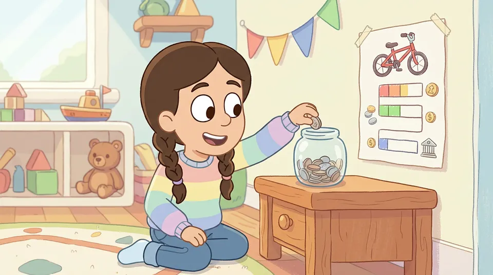 Dijete ubacuje kovanice u kasicu-prasicu